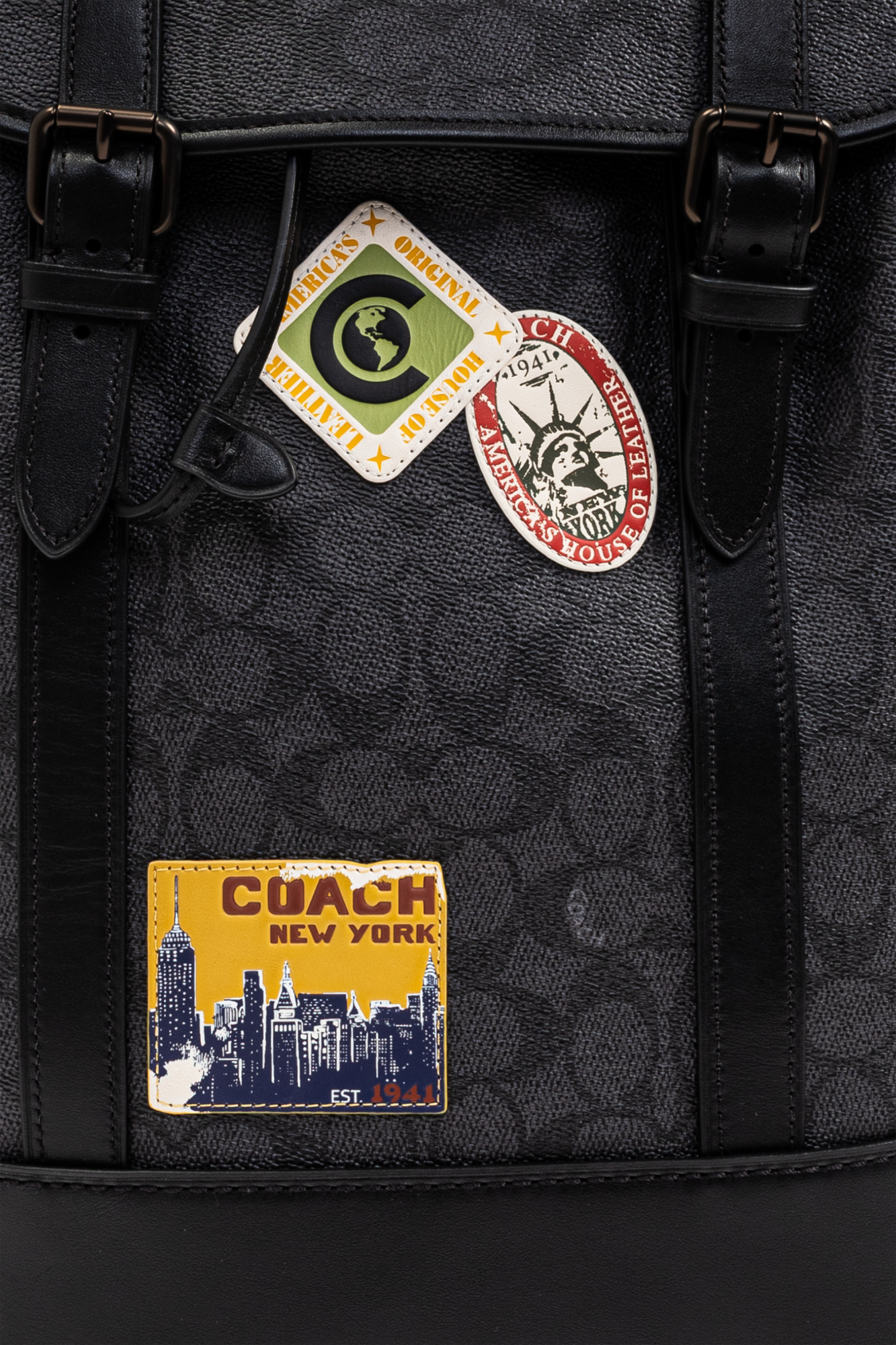 Coach● Harper Backpack Chalk Bunnyshed Amber COACH Leah Backpack 21 Signature Textile Jacquard CH591